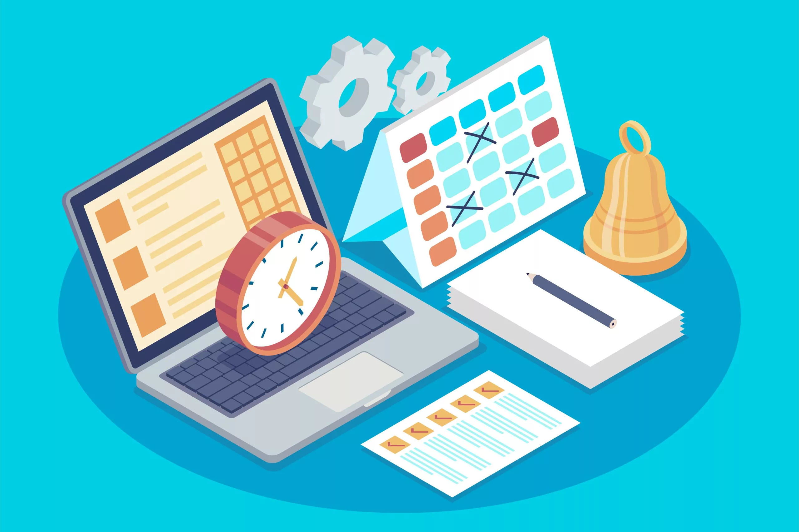 computer and calendar
