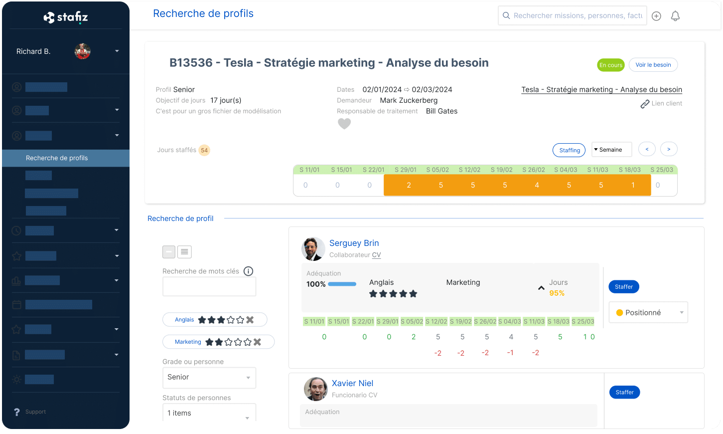 Recherche de profils FR